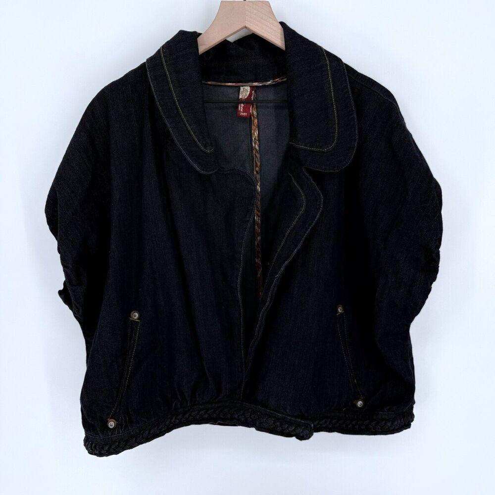 Apple Bottom Jeans Dark Blue Denim Jacket Women’s Size 2X Shirt Sleeve